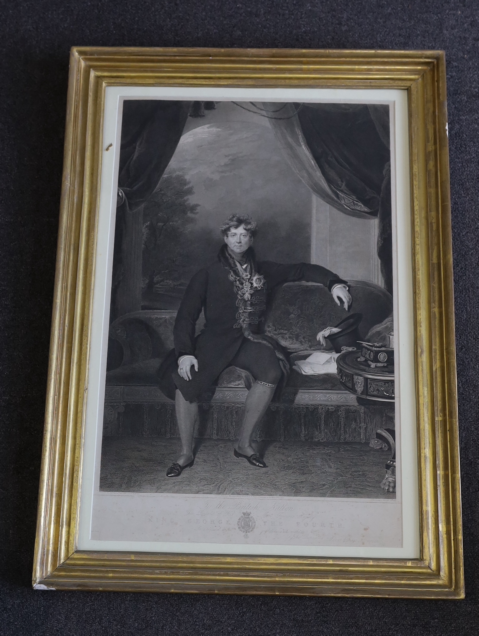 William Finden after Sir Thomas Lawrence, engraving, 'King George IV', published by Moon, Boyes and Graves, 1829, visible sheet 66 x 41.5cm